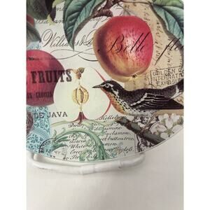 Trinket/Soap Dish Michel Designs Glass Fleurs, Fruits Oval 6'